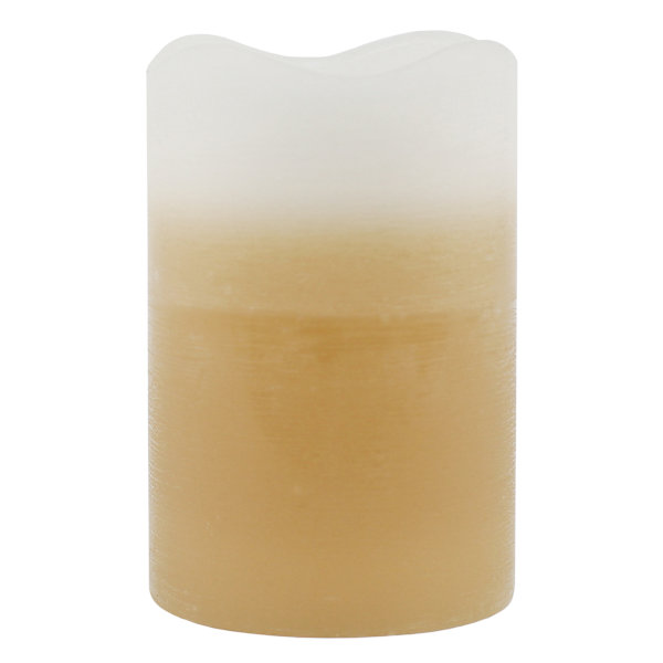 Honeybloom Brown Ombre Wax LED Pillar Candle with 6 Hour Timer, 4x6