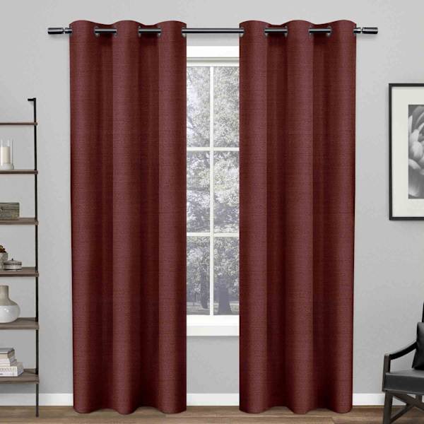 Chili Silk Light Filtering Grommet Curtain Panel, 84"