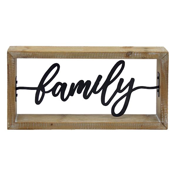 Framed Family Cutout Block Sign, 12x8