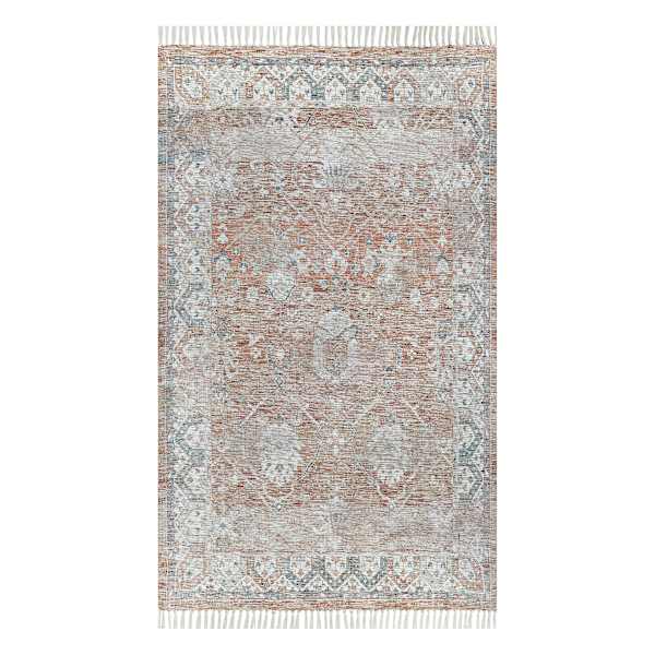 (B692) Grace Mitchell Claire Blush Medallion Accent Rug, 3x5