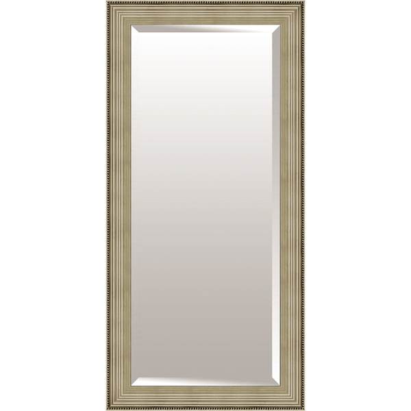 Champagne & Silver Beaded Wood Framed Leaner Mirror, 30x54