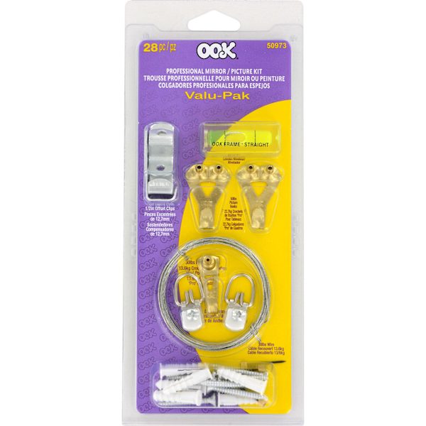 28-Piece Professional Mirror & Picture Hanging Kit Set