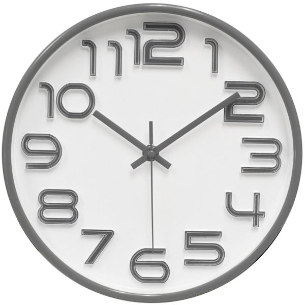 Grey Accent Round Wall Clock, 10"