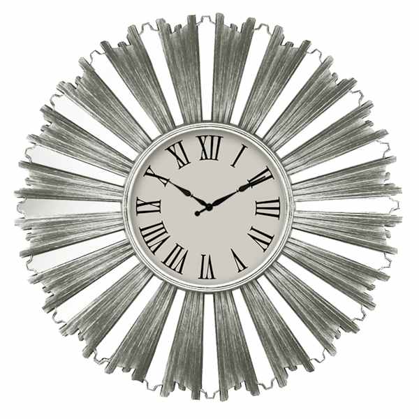 Silver Distressed Studio Round Wall Clock, 23"
