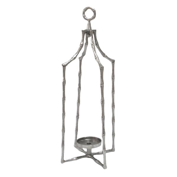 Grace Mitchell Oversized Silver Metal Floor Lantern, 28"