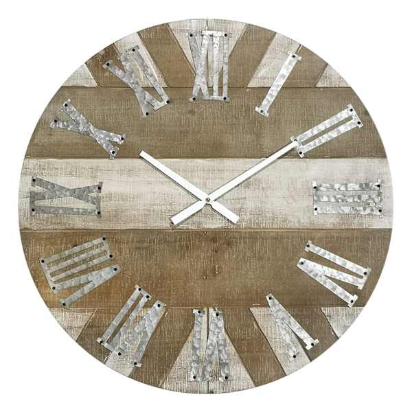 Natural Wood Round Wall Clock, 23"