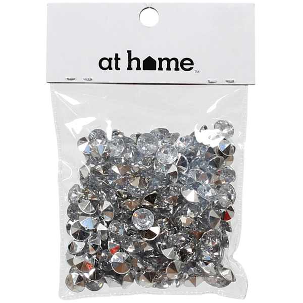 Plastic Silver Gem Scatters 50 Gram In Polybag