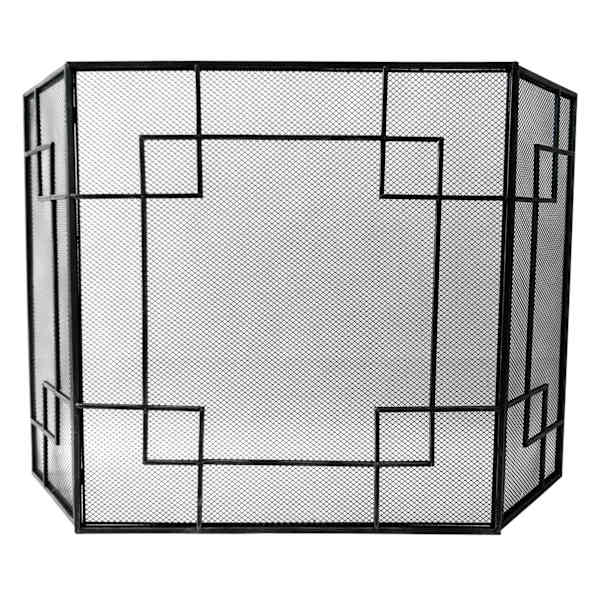 Pewter Metal Square Fireplace Screen