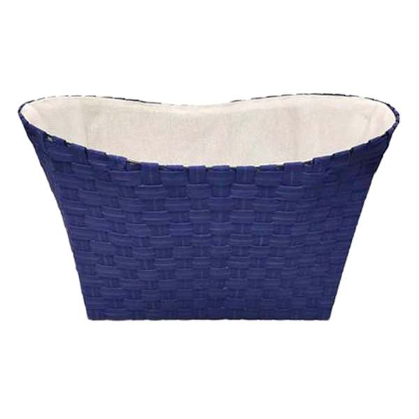 Non Woven Oval Bottom Laundry Basket with Liner, Navy Blue