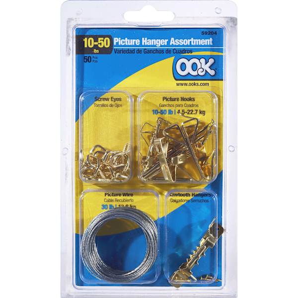 50-Piece Picture Hanger Assortment Set