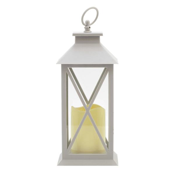 Grey LED Lantern, 12"
