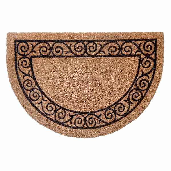 Providence Scroll Border Print Sliced Coir Mat, 2x3