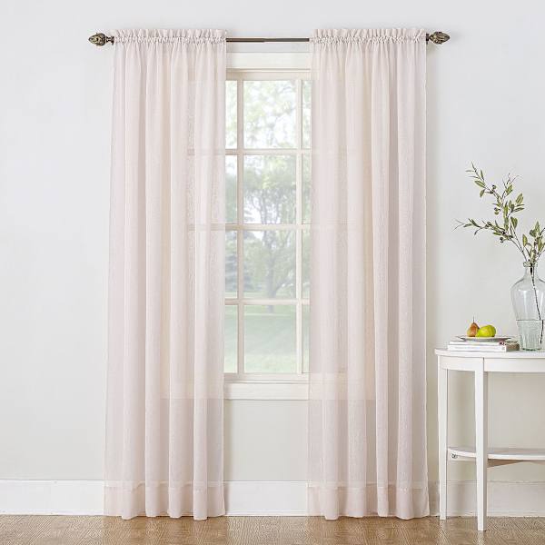 Erica Whisper Crushed Rod Pocket Sheer Voile Curtain Panel, 84"