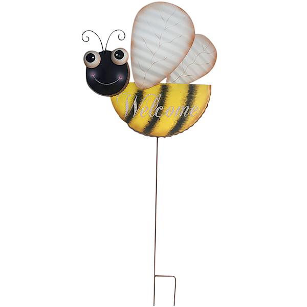 Welcome Bumble Bee Yard Stake, 38"