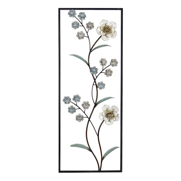 Metal Flower Wall Panel Wall Decor, 14x36