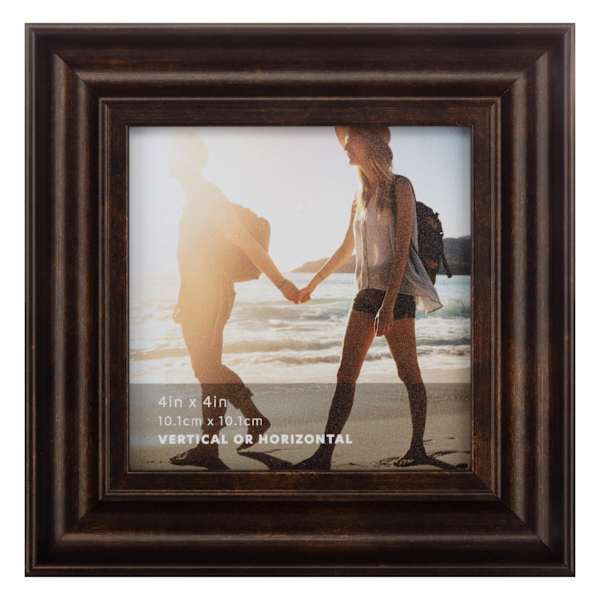 Bronze Ridged Scoop Profile Tabletop Picture Frame, 4x4