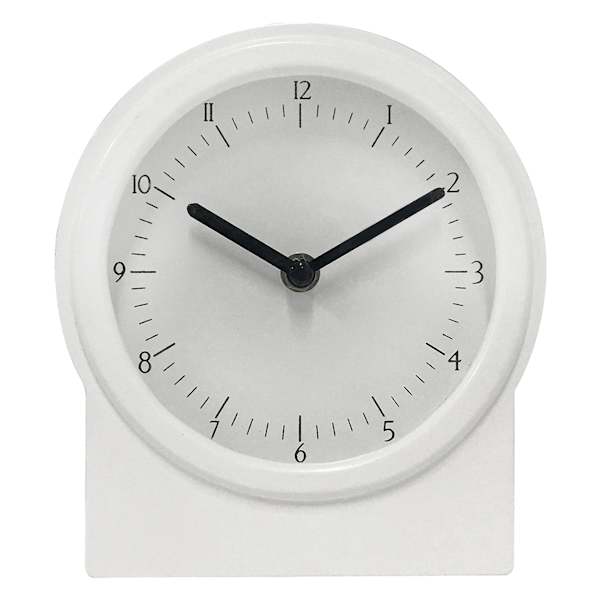 Laila Ali White Wooden Round Table Clock, 7"