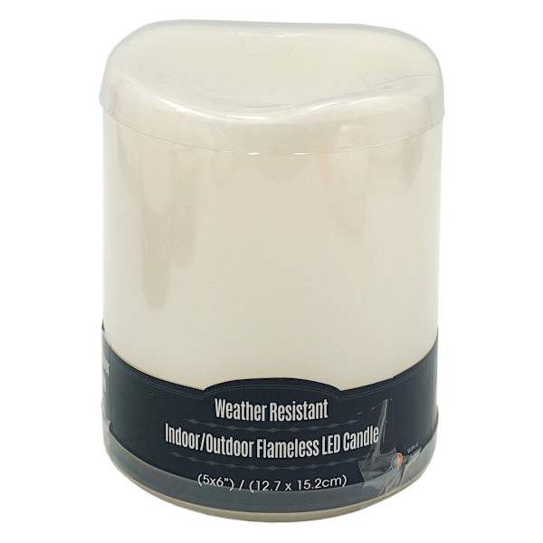 Ivory LED Pillar Candle with 6 Hour Timer, 6"