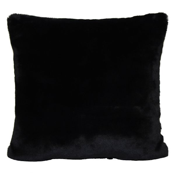 Bristol Black Faux Fur Oversized Throw Pillow, 24"