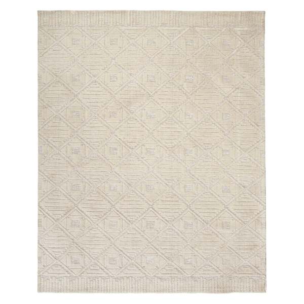 (B689) Crosby St. Sanremo Ivory Diamond Design Accent Rug, 3x5