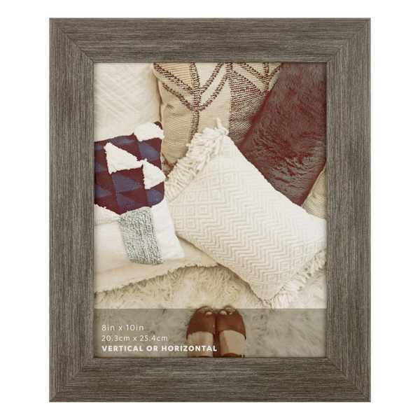 Distressed Grey Scoop Profile Tabletop Picture Frame, 8x10