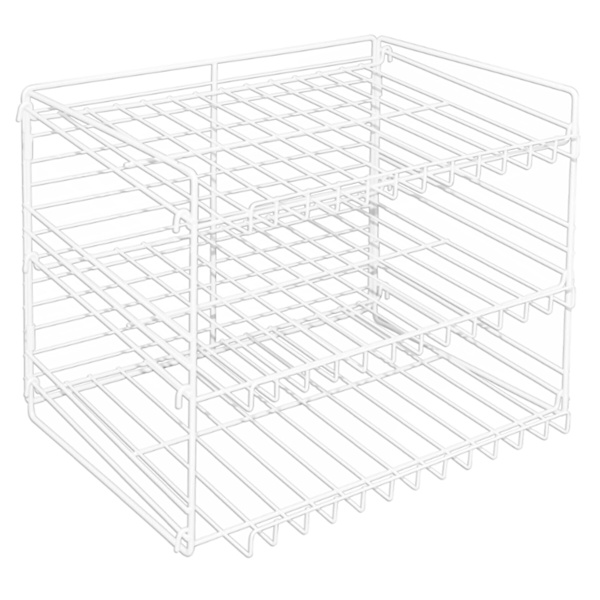 3-Tier White Wire Can Rack