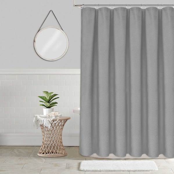 Tilly Grey Diamond Embossed Shower Curtain, 72"