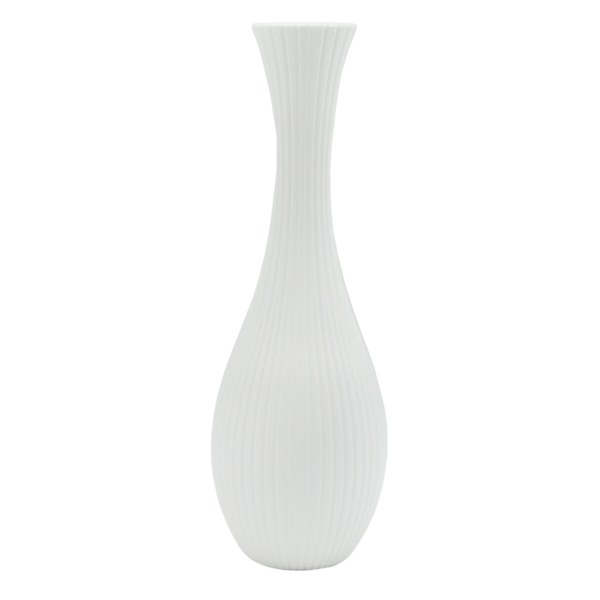 White Faux Wood Vase, 18"