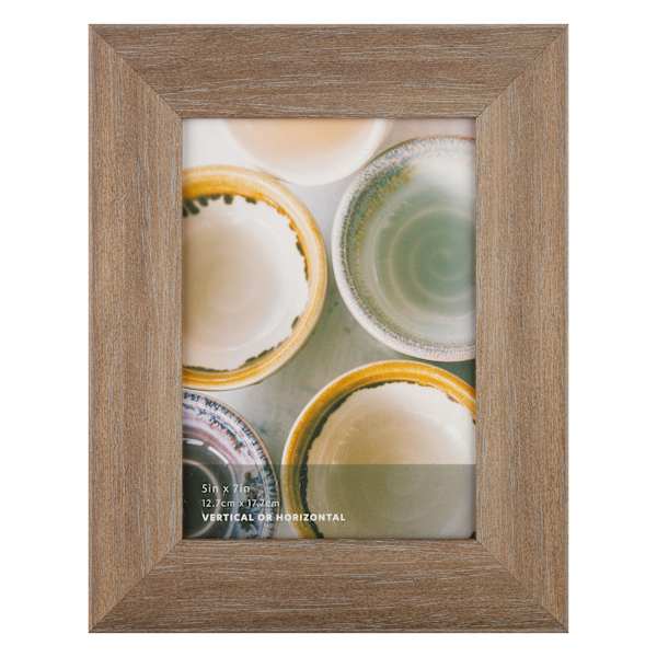Metallic Brown Wash Scoop Profile Tabletop Picture Frame, 5x7