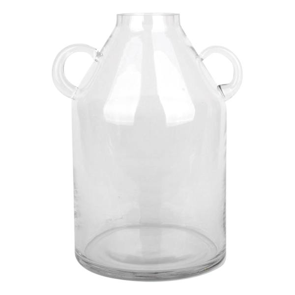Tracey Boyd Clear Glass Vase with Handles, 9"