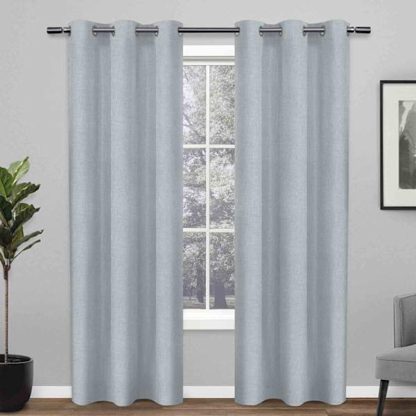 Found & Fable Rita Ice Blue Light Filtering Grommet Curtain Panel, 84"