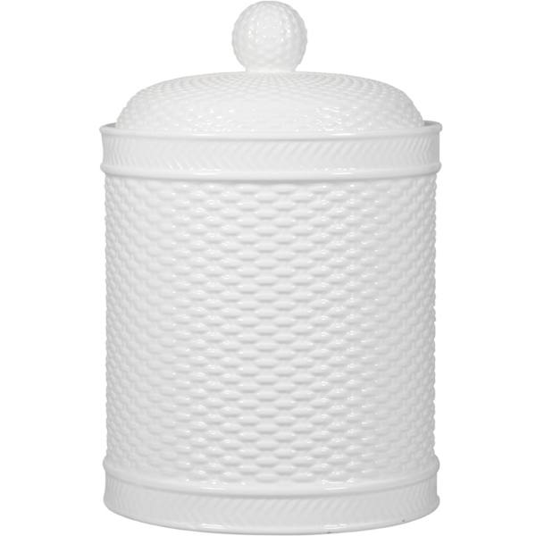 White Basket Weave Canister, 114oz