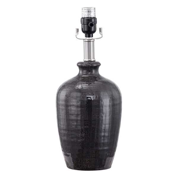 Dark Grey Textured Accent Lamp Base, 16"