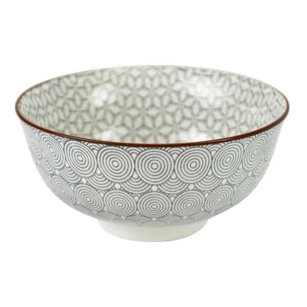 Grey Circles Porcelain Bowl, 4.5"