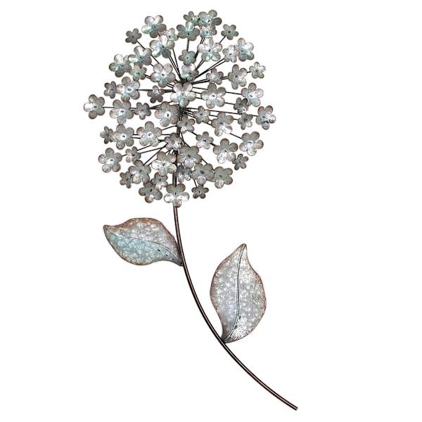 Galvanized Metal Flower Wall Decor, 13x28