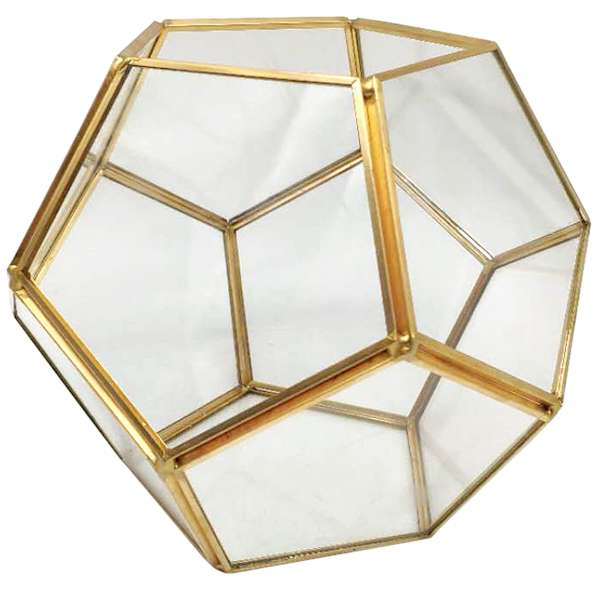 Gold Metal & Clear Glass Terrarium, 5.5"