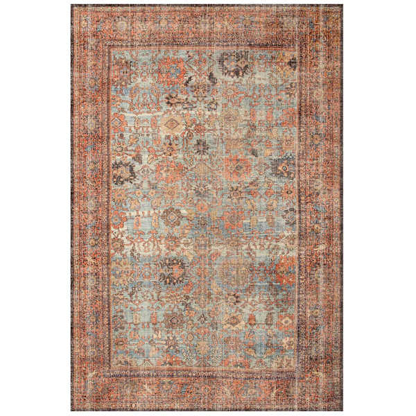 Montebello Distressed Persian Accent Rug With Carpet Backing, 2x5