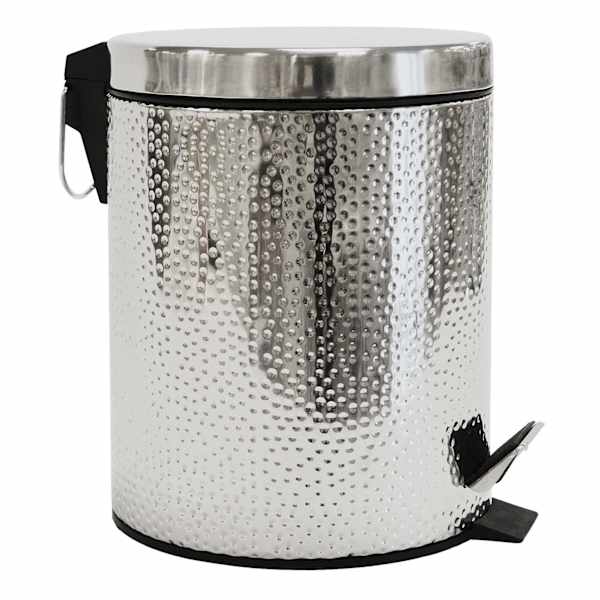 Haig Shiny Stainless Steel Embossed Step Trash Can with Removable Liner, 5l