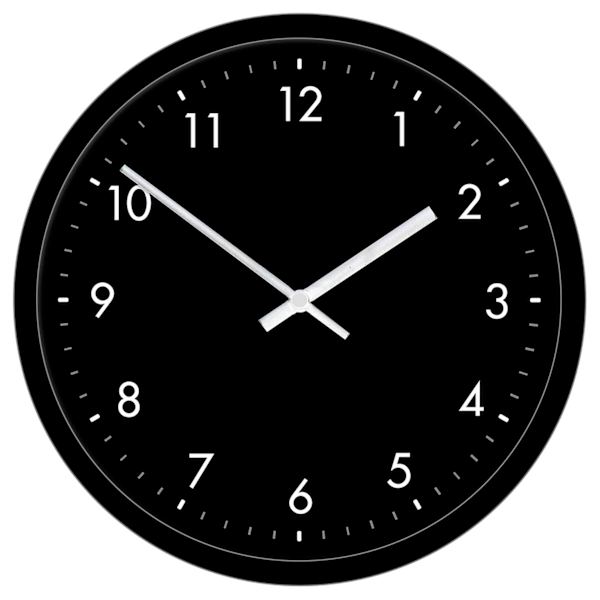 Black Accent Round Wall Clock, 16"
