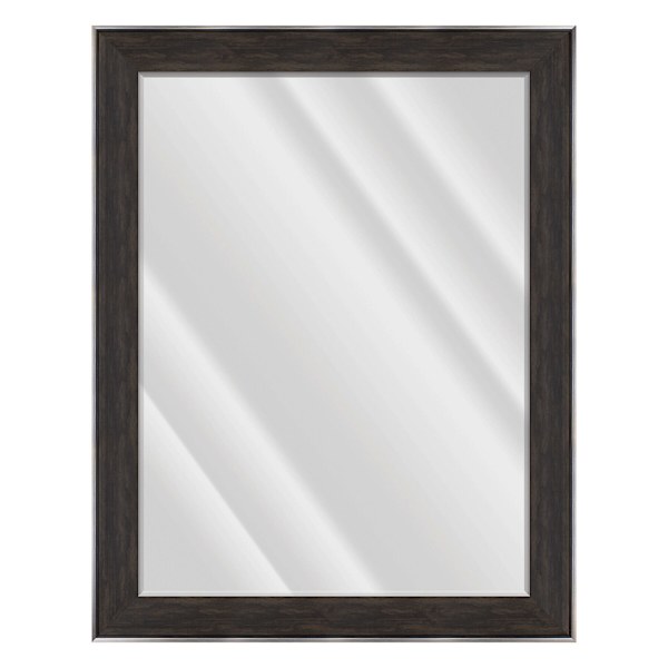 Janet Black & Brown Rectangle Wall Mirror, 37x47