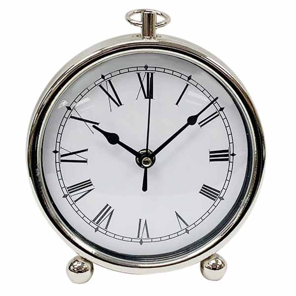 Laila Ali Silver Metal Round Clock, 7"