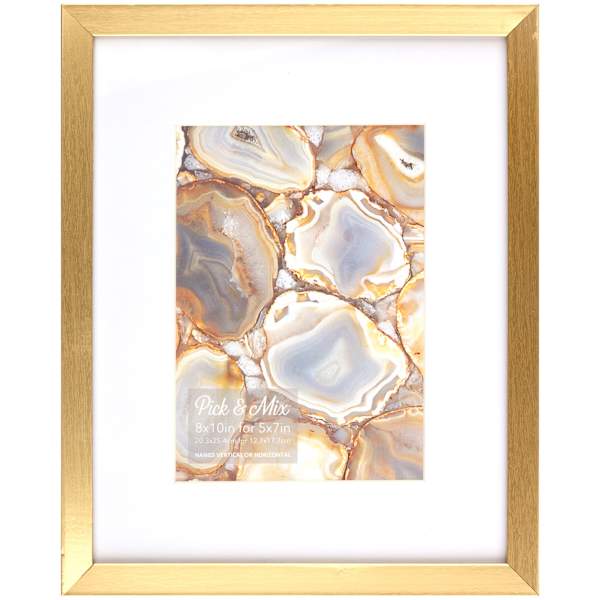 Pick & Mix 8x10 Matted to 5x7 Linear Wall Frame, Gold