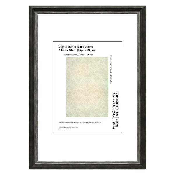 Miranda Black & Silver Poster Wall Frame, 24x36