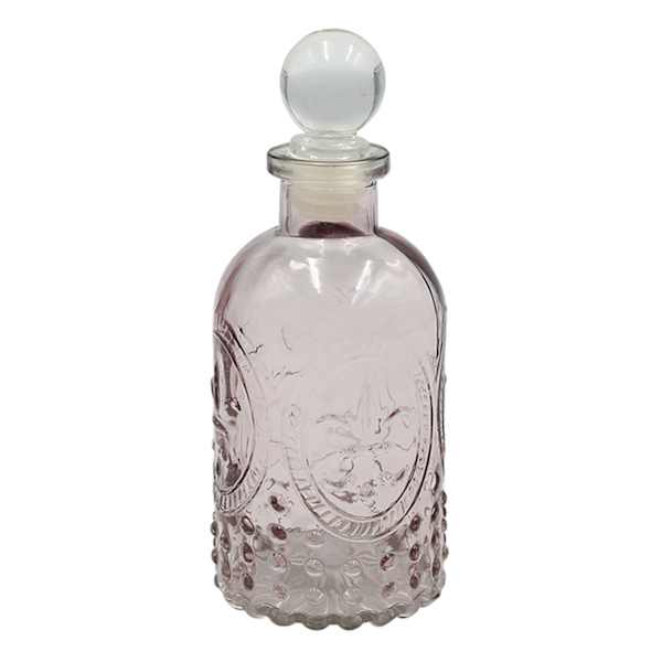 Purple Glass Bottle Vase, 6"