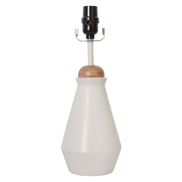 White Wood Accent Lamp, 14"