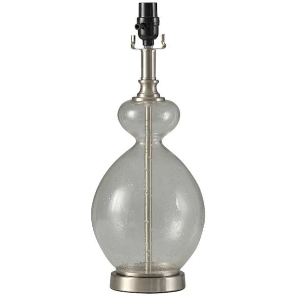 Providence Clear Seeded Glass Medium Table Lamp Base, 19"