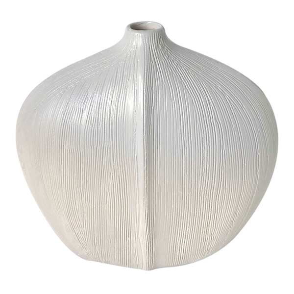 Laila Ali Blue & Ivory Ombre Textured Ceramic Vase, 7"