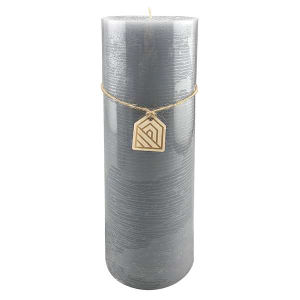 Light Grey Unscented Pillar Candle, 4x11