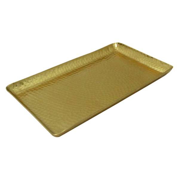 Gold Aluminum Hammered Decorative Tray, 12x7