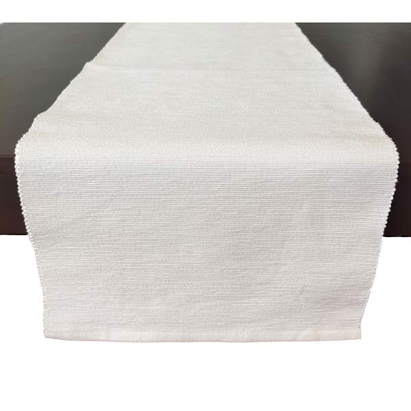 White Ribbed Table Runner, 72"